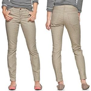 GAP Always Skinny Beige Leopard Print Jeans—SZ. 26R